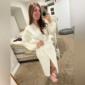 White MIDI Sweater Dress